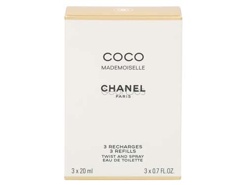 Chanel Coco Mademoiselle Giftset - 60.0 ml. - 3x Edt Spray Refill 20Ml - Twist and Spray - Purse Spray